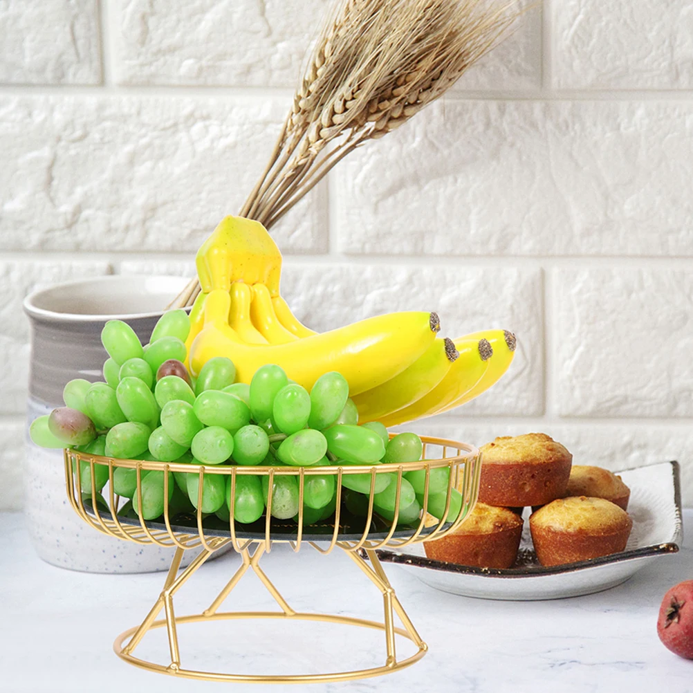

Dessert Plate Basket Kitchen Iron Wire Nordic Bowl Counter Metal Bowls Tray Table Wire Fruit Tray Decorations Storage