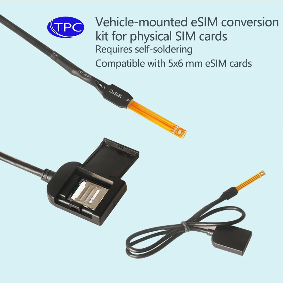 TPC Suitable for car car machine esim to sim modification row cable DIY welding change sim entity plug card converter