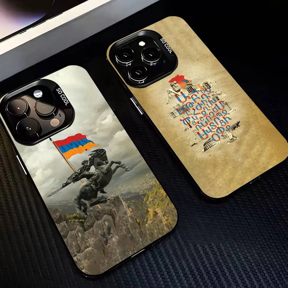 

A-Armenia Flag ART Phone Case For iPhone17,16,15,14,13,12,11,Pro,MAX White Matte Shockproof Cover