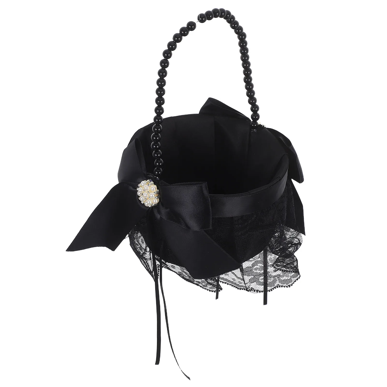 

Wedding Flower Basket Eternal Ceremony Supplies for Girl Bowknot Sprinkle Flowers