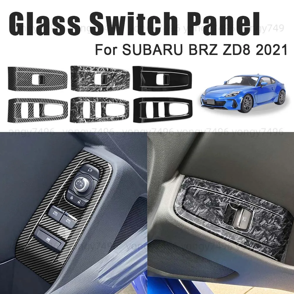 

Car Upgrade Glass Switch Panel For SUBARU BRZ ZD8 2021 Black Carbon Fiber Forged Texture Cars Accessories Decoration Styling