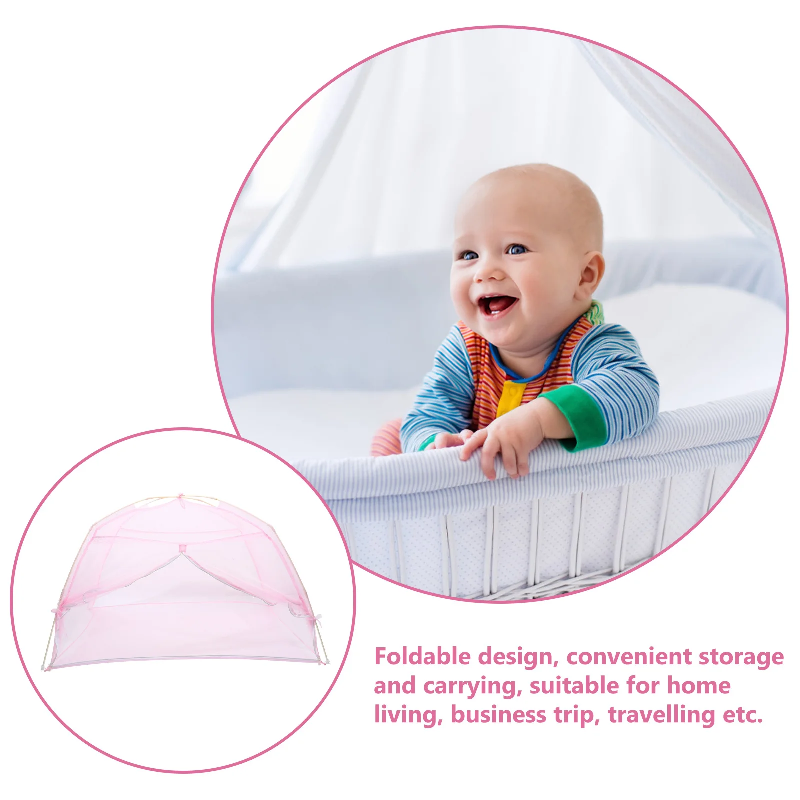 

Baby Crib Net Anti Mosquito Insect Protector Foldable Design for Travel Nursery Bedding Toddler Bed Easy to Clean