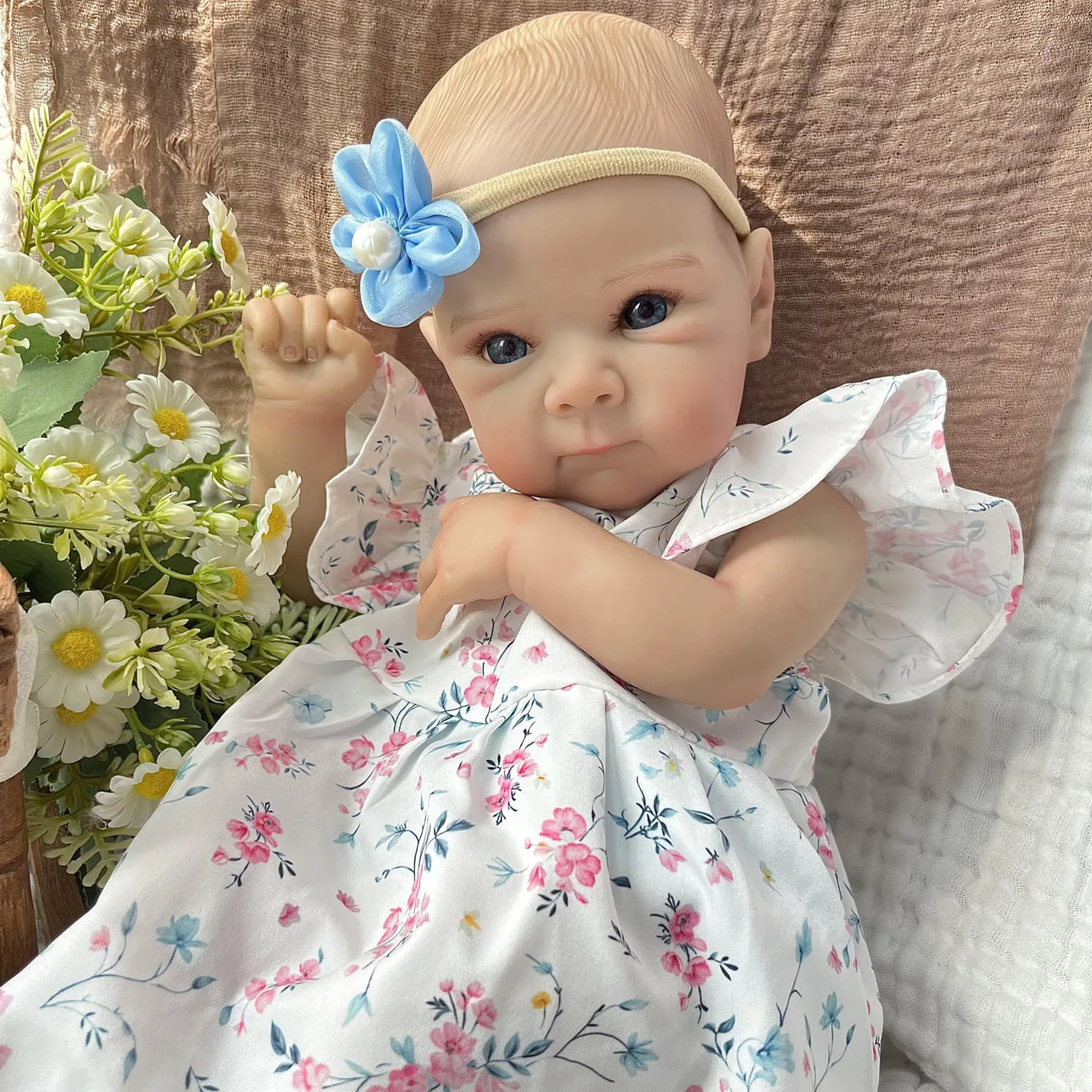 

BZDOLL Lifelike 18 inch Reborn Cute Baby Doll Toy 45 CM Real Look 3D Skin Doll with Blood Vessel Handmade Birthday Gift For Girl