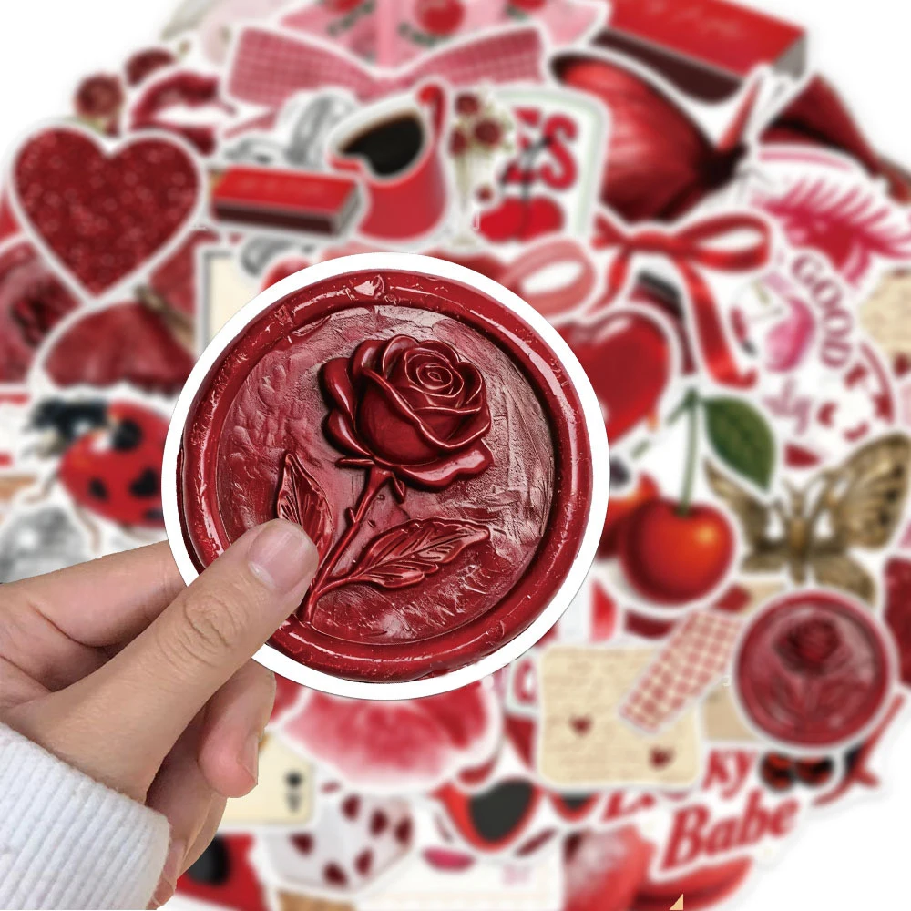 10/30/50개 귀여운 빈티지 만화 체리 색상 소녀 스티커 방수 그래피티 데칼 장난감 DIY 전화기 여행가방 미적 스티커