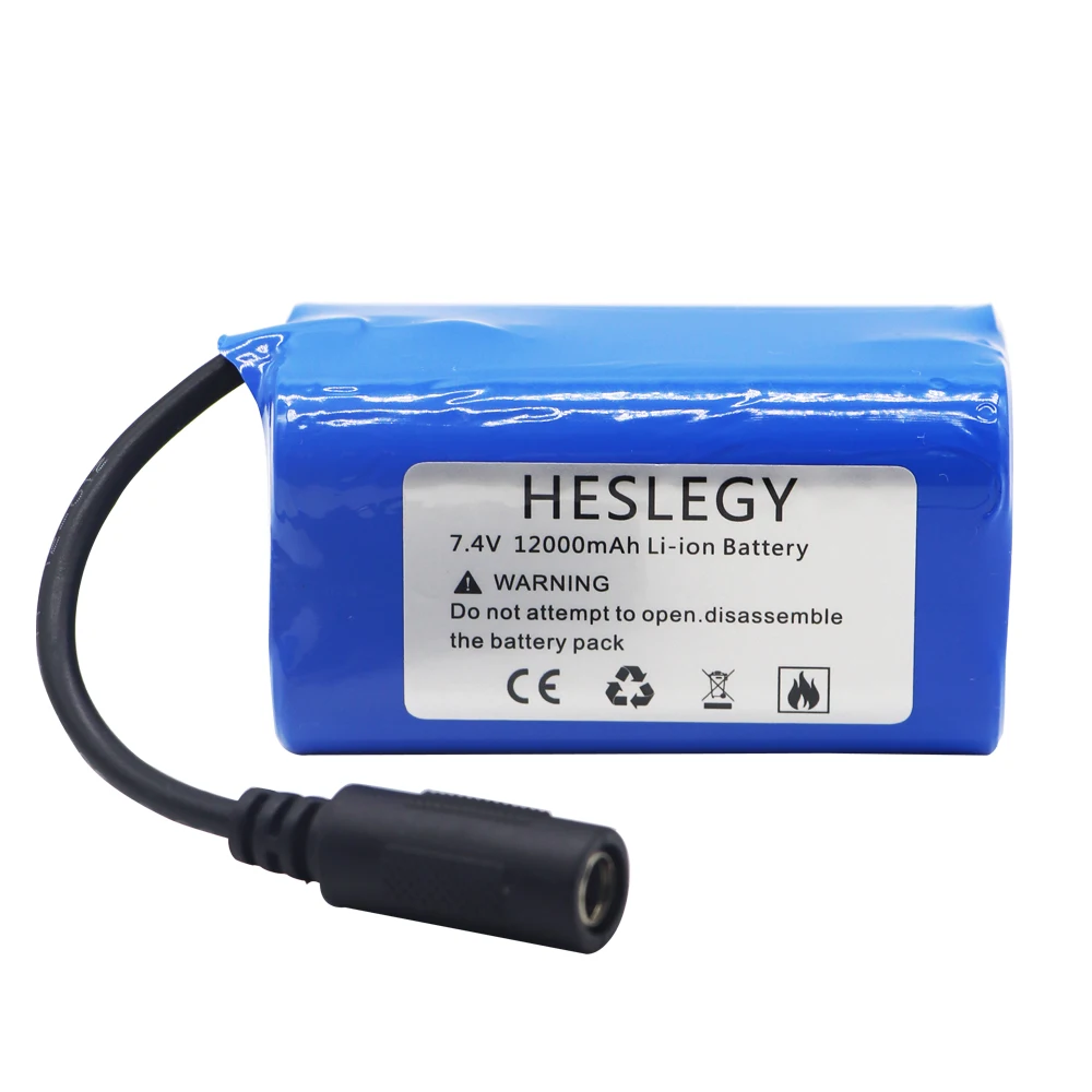 7.4V 12000mAh high capacity Battery with USB Charger For T188 T888 2011-5 TH88 CF18 C18 RC High Speed RC Bait Boat Fishing Boat