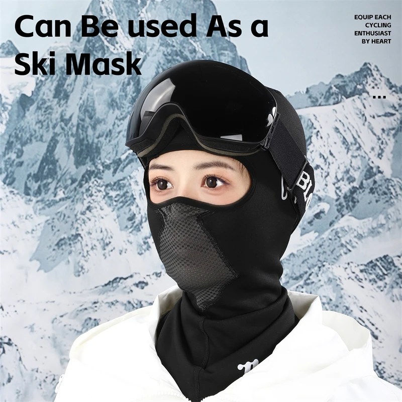 WEST BIKING Winter Warm Fleece Balaclava Cycling Snowboard Hiking Breathable Full Face Mask Motorcycle Hood Thermal Sport Gear