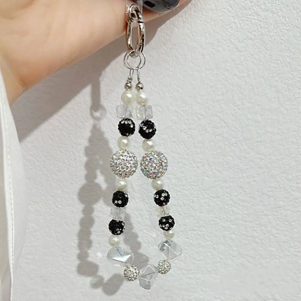 

Fashion Rhinestone Mobile Phone Lanyard Beaded Anti-lost Phone Wrist Straps Glitter Short Cellphone Chain Jewelry Gift