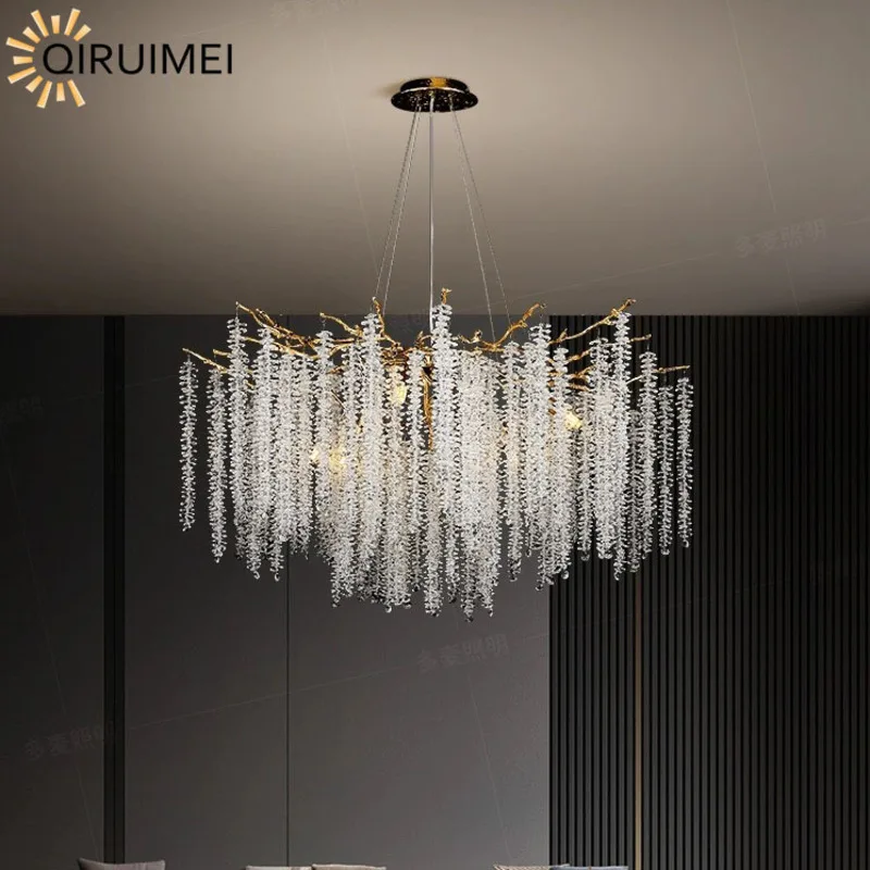 

Nordic Led Luster Pendant Lights Living Room Bedroom Luxury Crystal Chandeliers For Dining Room Hanging Lamp Home Decor Fixtures