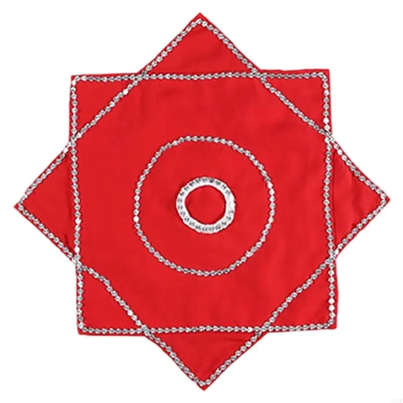 Y3NE Octagonal Fabric Dance Handkerchief Chinese Traditional Dance Handkerchief For Dance Parties and Festival Celebration