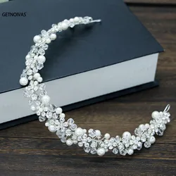 Bridal Wedding Headbands Full Pearl and Rhinestones Tiaras Hairbands For Women Bride Bridal Wedding Hair Accessories Jewelry