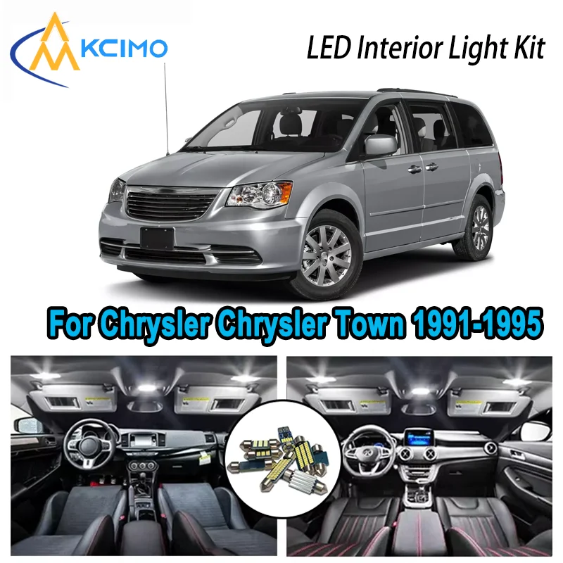 

Для Chrysler Chrysler Town Country 1991-1995 Премиум Яркий светодиодный внутренний купол Карта багажника Комплект автомобильных светодиодных ламп Canbus без ошибок