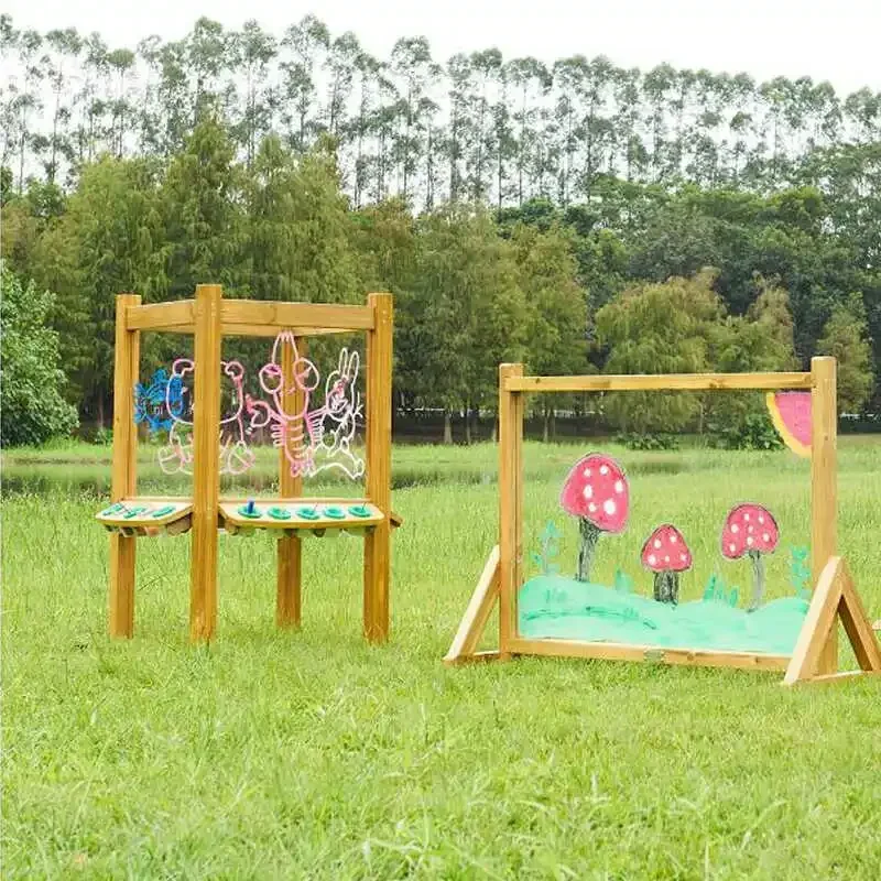 

Outdoor easel standing, movable drawing board acrylic on all sides