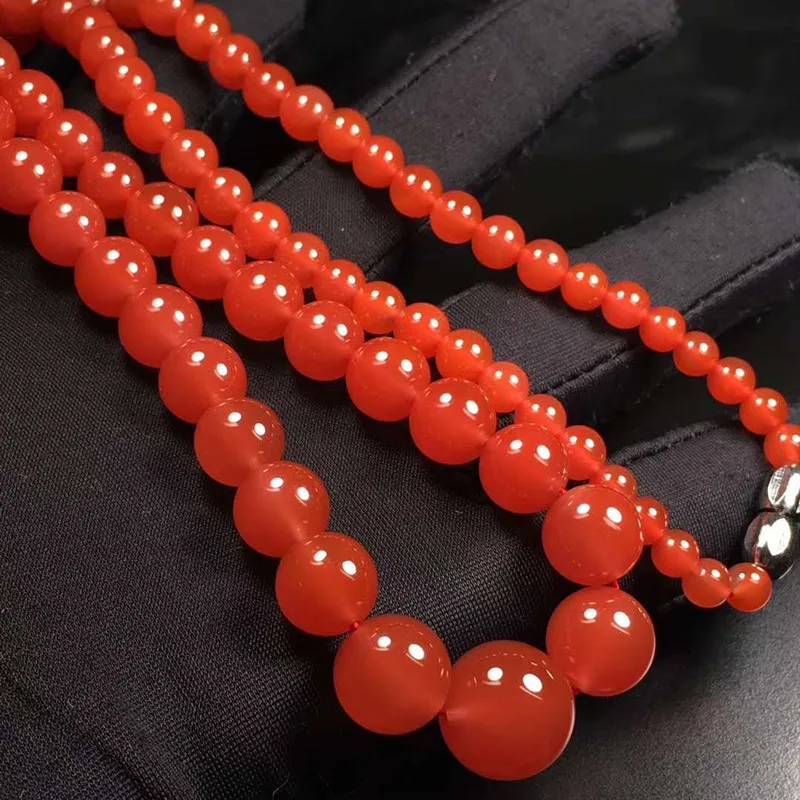 Wholesale Natural Protection Shannan Red Agate Graduated Strand Necklace