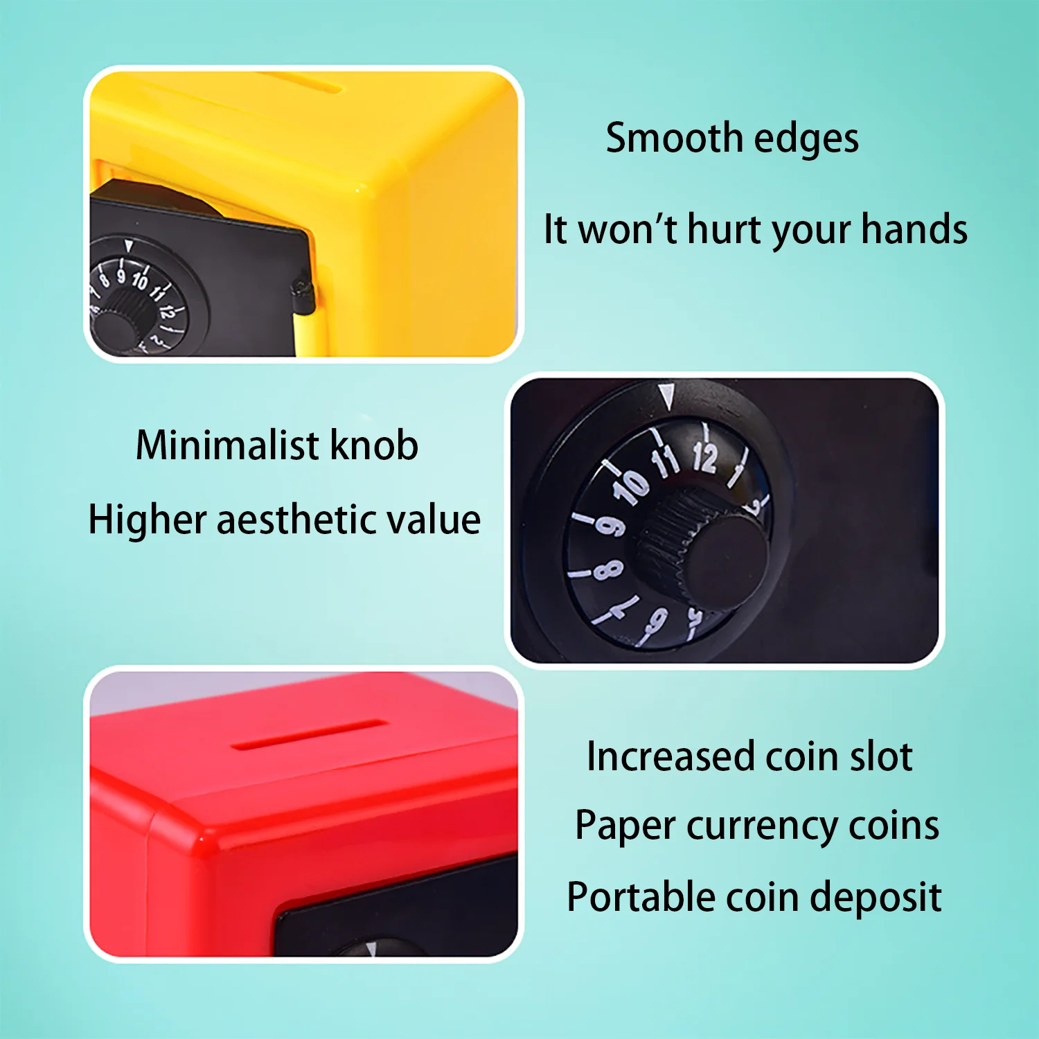 Mini Bank Money Box Retro Atm Rotating Password Cash Coins Saving Box Bank Safe Box Automatic Deposit Banknote Christmas Gift