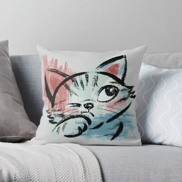 Cheeky Kitten Printing Throw Pillow Cover camera da letto Soft Car Hotel Square Home Wedding Bed cuscini Anime non includere un lato