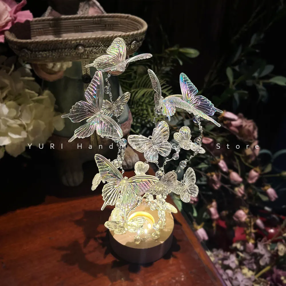 Butterfly Nightlight Handmade DIY Material Package Dream Atmosphere Lamp Home Decor Birthday Gift Girlfriend Festival Surpris