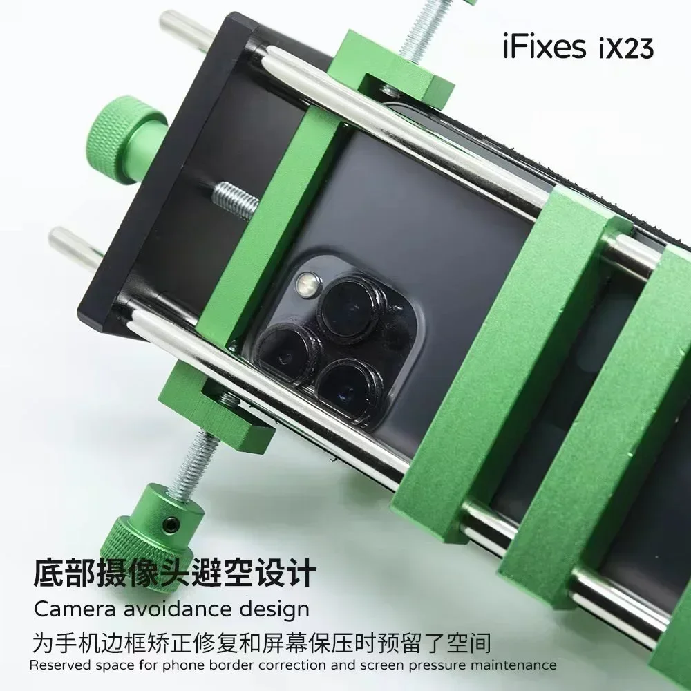 IFIXES IX23 3-IN-1 الإطار قذيفة تشوه تصحيح جهاز تركيبات الهاتف شاشة LCD الضغط المشبك الغطاء الخلفي إزالة إصلاح