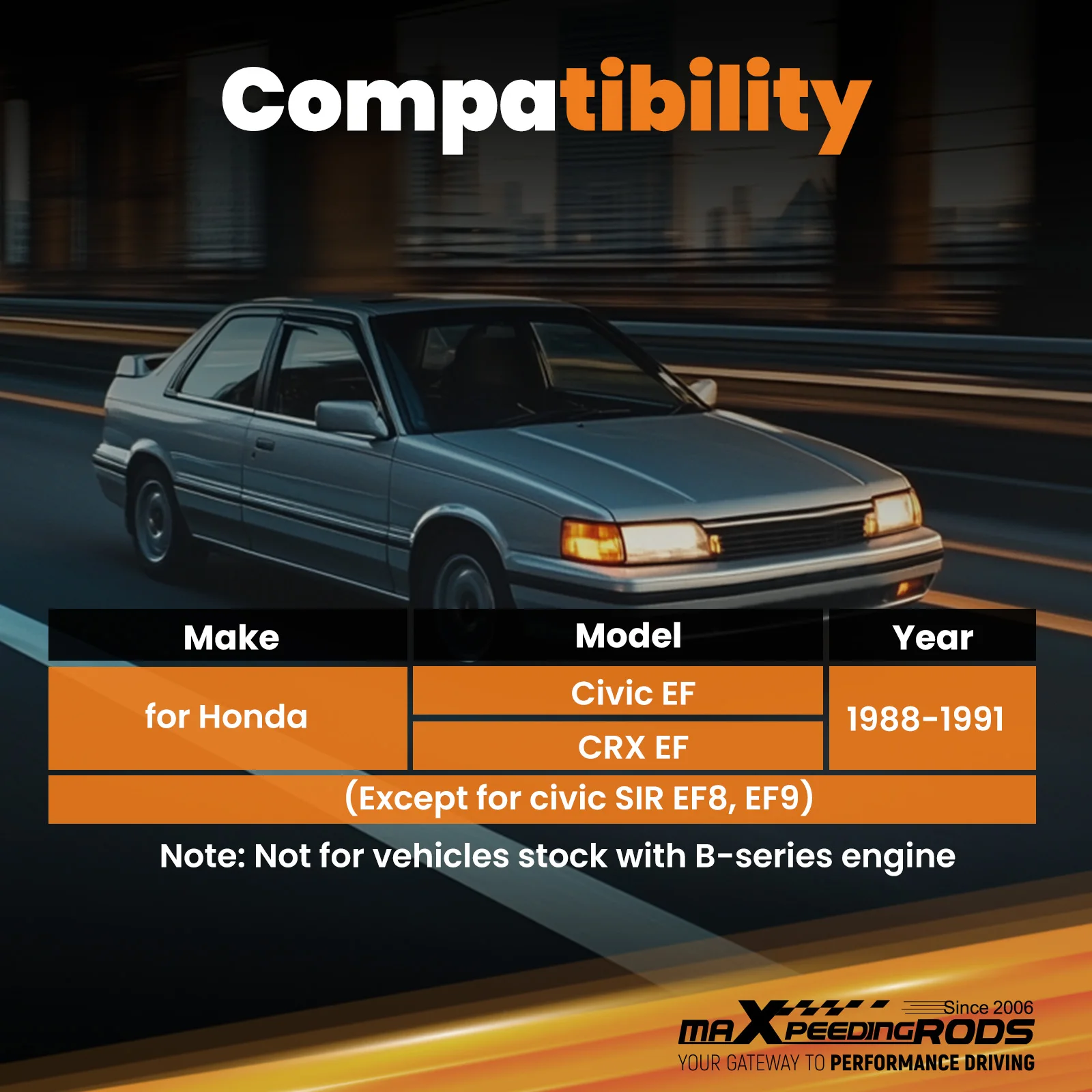 Honda Civic CRX 1988-1991용 서스펜션 전면 견인 제어 하부 타이 바