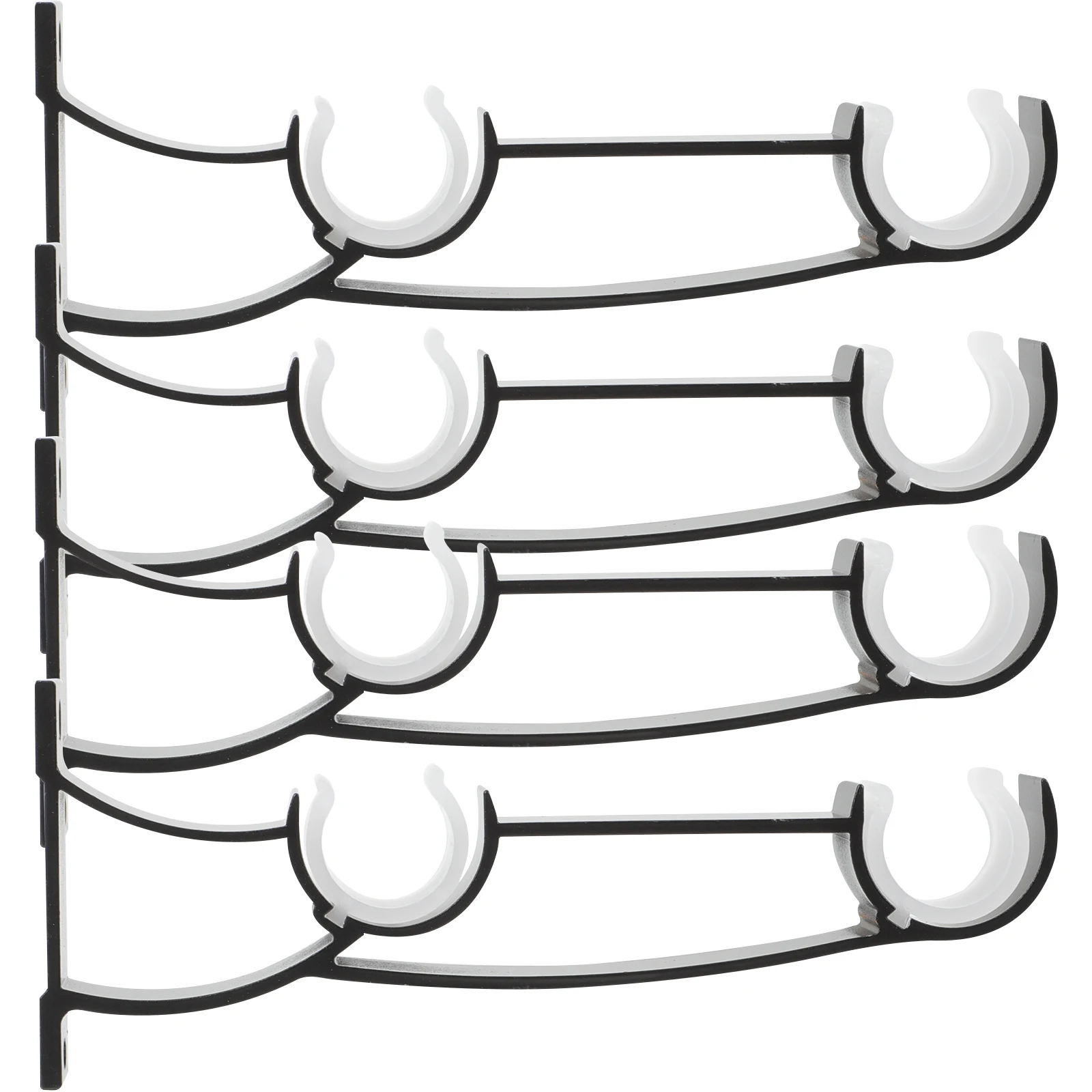 

4pcs Double Curtain Rod Brackets Metal Curtain Holders For Wall Window Door Drapery Rod Support Bracket Home Decoration Hardware