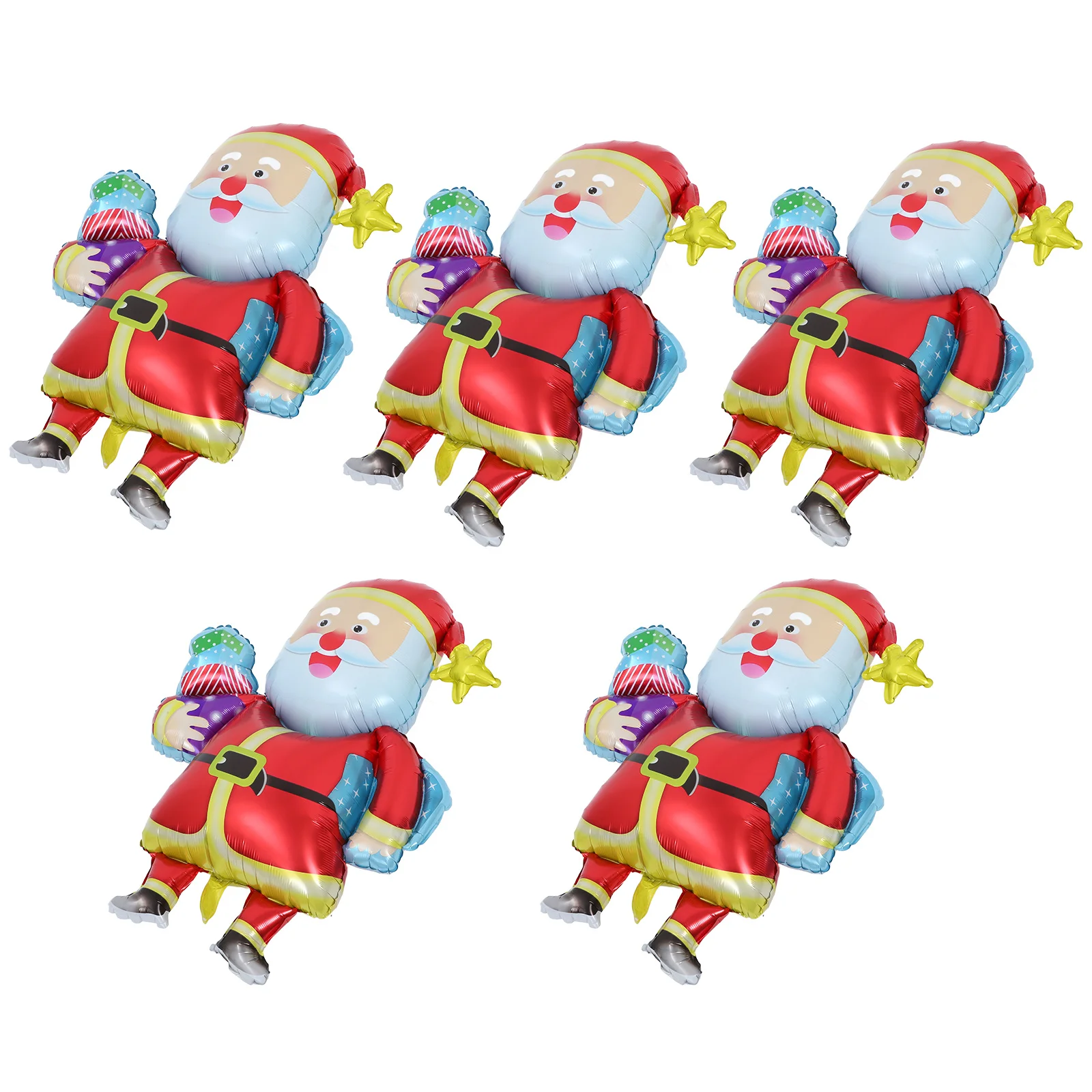 

5Pcs Christmas Santa Clause Balloons Aluminum Foil Inflatable Balloon Decoration Xmas Party Decorative Supplies