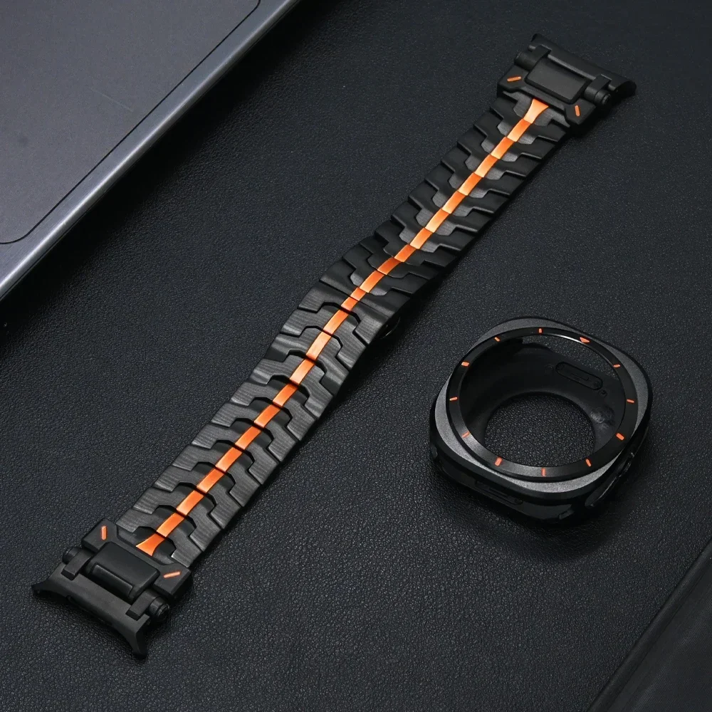 Stainless Steel Bracelet+Aluminum Alloy Case for Samsung Galaxy watch Ultra 7 47mm Luxury Band for Galaxy Ultra 7 47MM Bracelet