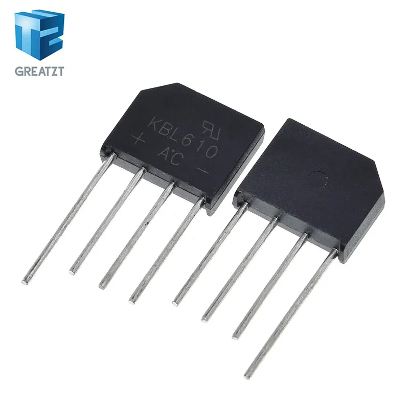 GREATZT 5/10PCS KBL610 1000V 6A Diode Bridge Rectifier Single Phase Bridge Rectifier KBL-610 New Arrival