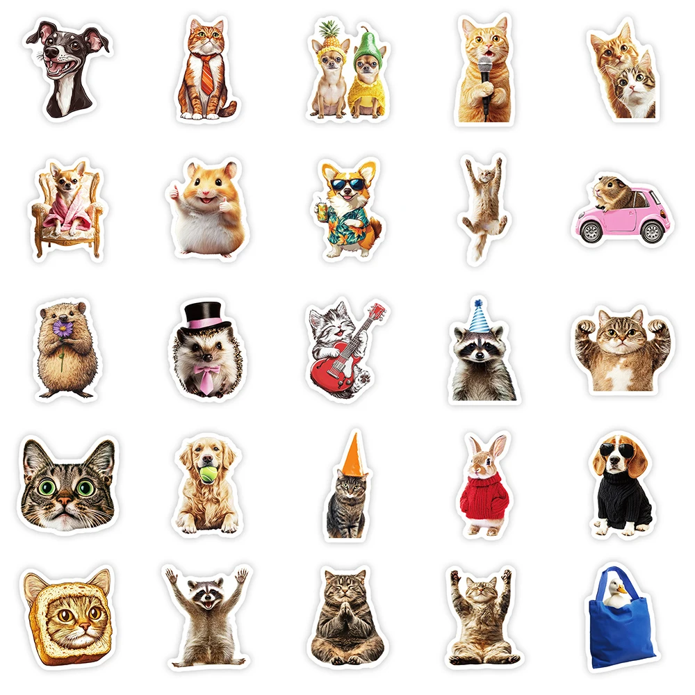 10/30/50PCS Mix Animal Funny Dog Cat Meme Stickers DIY Notebook Laptop Phone Suitcase Fridge Decoration Sticker Kid Classics Toy