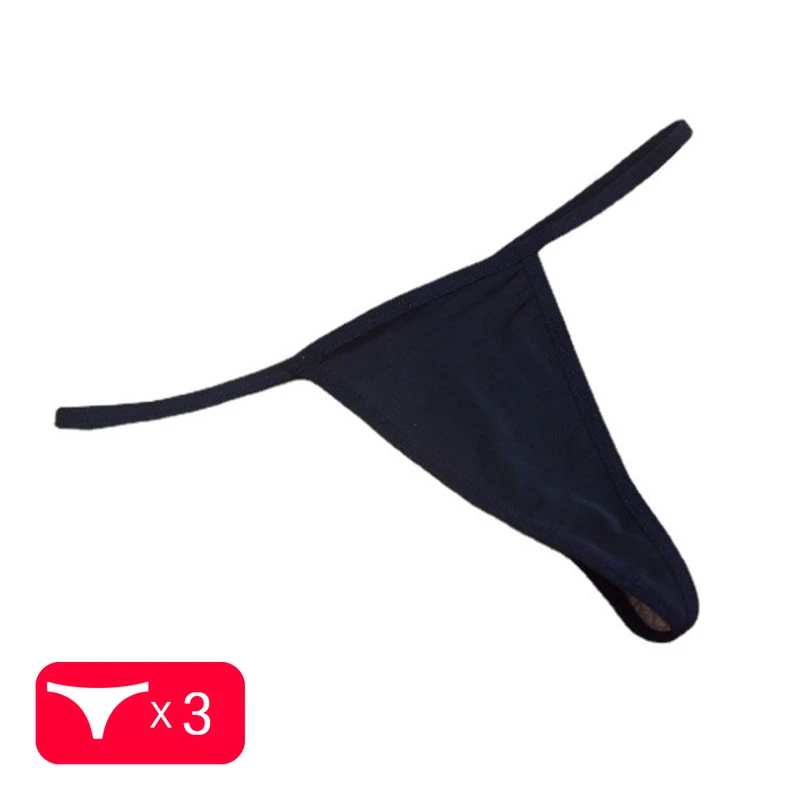 3PCS Sexy Women Girls G-String  Underwear  Solid Color Lingerie Panties T-Back Thong Seamless Female Low-Rise Thongs Panties