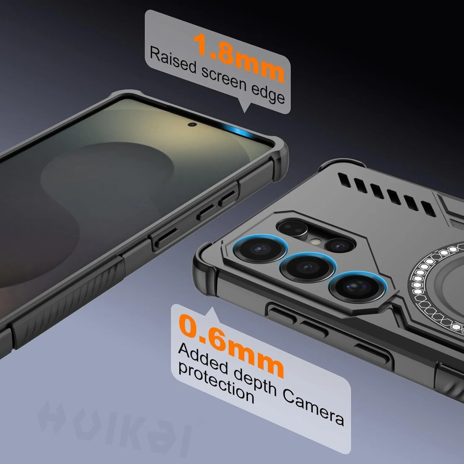 Etui na Samsung S25 Ultra S24 S25 FE A56 A17, magnetyczne, odprowadzające ciepło, o stopniu wojskowym, antypoślizgowe, z ochroną obiektywu aparatu przed upadkiem. — zdjęcie produktu 2