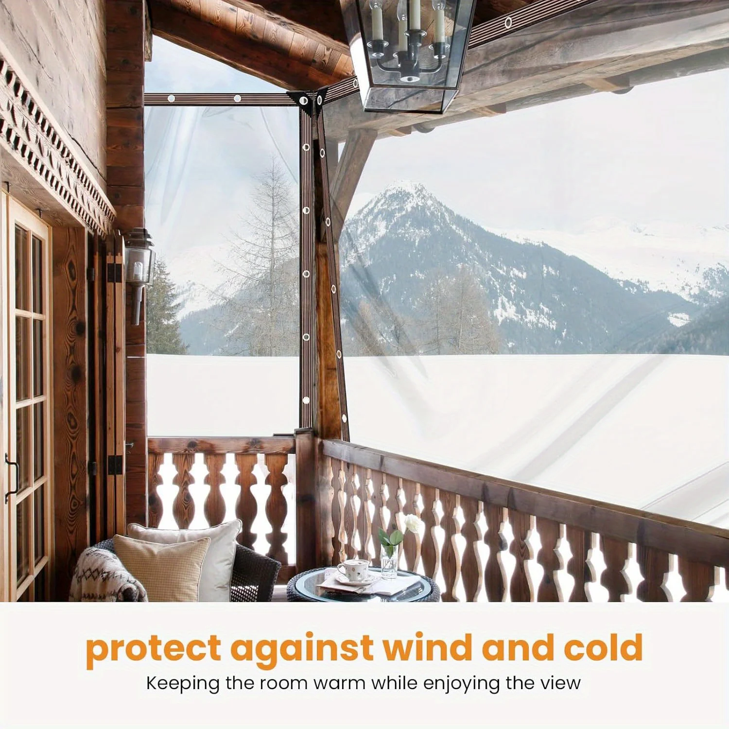 Multi-Purpose Transparent Rainproof Cloth with Sealed Edges - All-Round Protection for Patio Awnings, Ventilated and Rainproof