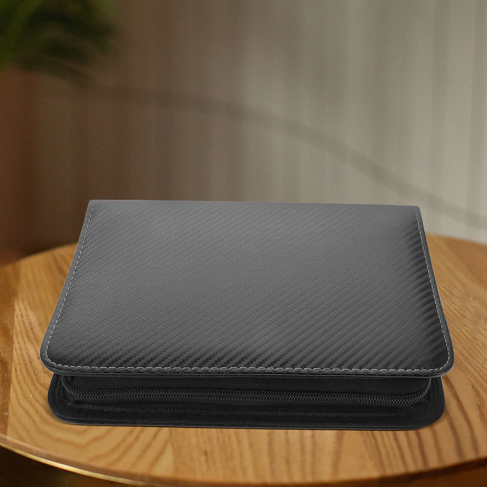 Trading Cards Binder Album with Protective Sleeves Multiple Pockets Zippered Security Sleek Design Easy Clean PU Material Card