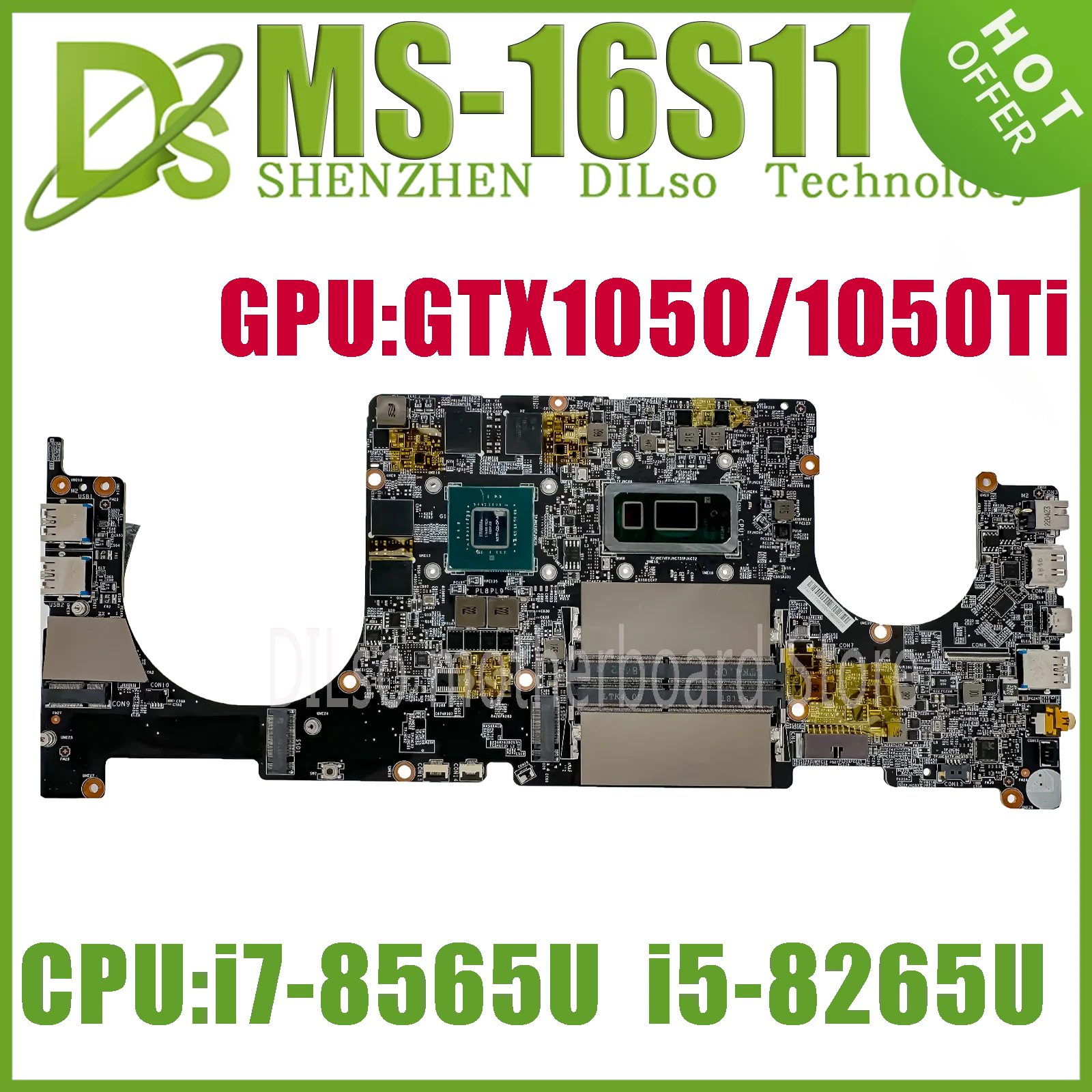 

KEFU MS-16S11 Mainboard For MSI PS63 Modern 8M MS-16S1 MS-16S11 Laptop Motherboard W/i5 i7 8th Gen GTX1050 GTX1050Ti UMA