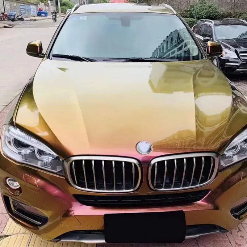 Хамелеон, меняющий цвет, ПВХ, золото-красный, глянцевый хамелеон, матовый хамелеон, изменяющий цвет кузова автомобиля, виниловая упаковка