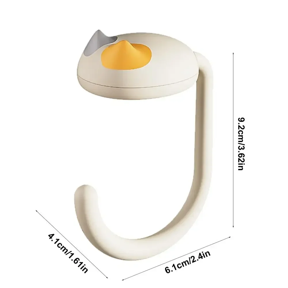 Cute Cat Tail Purse Hook Portable Multifunctional Table Purse Bag Handbag Hooks Office Decor Plastic Desk Side Hooks