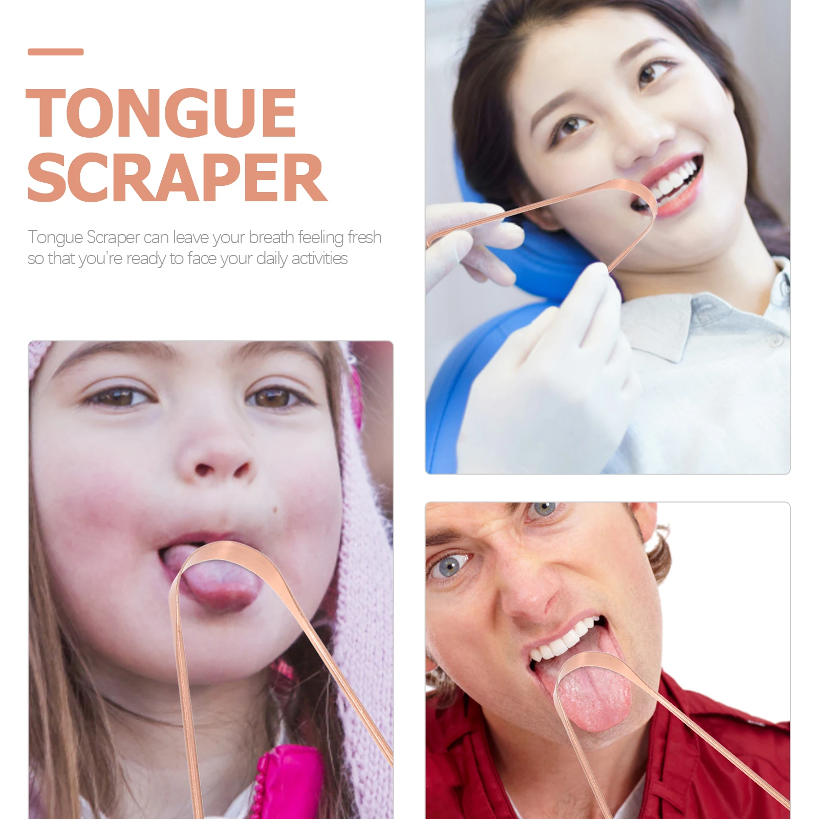 1Set Purple Scraper Professional Oral Care Cleaner Household Tongue Cleaning Tool Oral Care Cleaning Tool