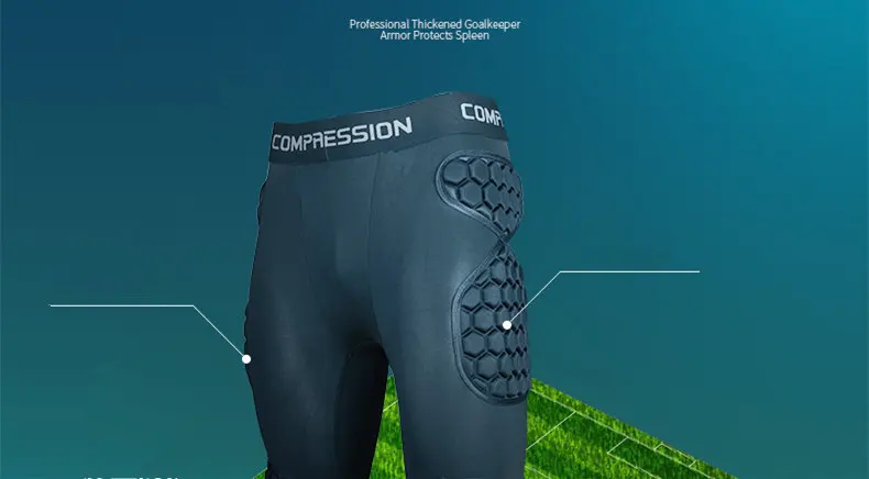 Herren Fußball Torwart Trainingshose EVA Verdickte Schwamm-Knieschoner Schutz Herren Fußball Rugby Knieschutz Hüftpolster Hose Lange Hose – Detail 5