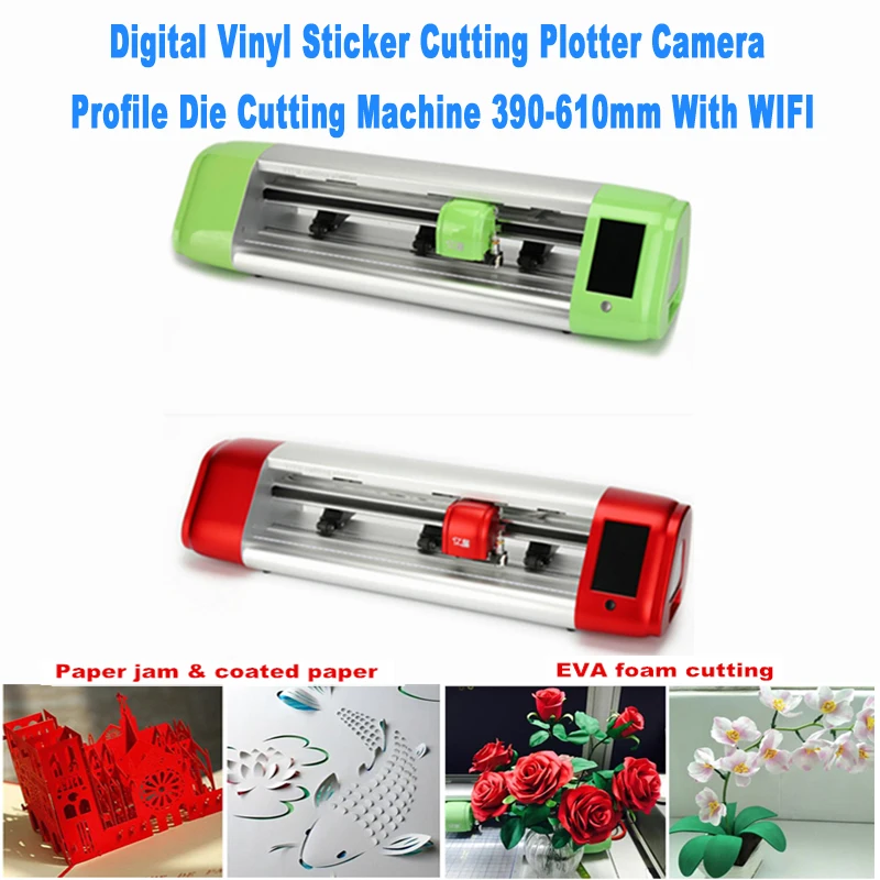 

Digital Vinyl Sticker Cutting Plotter Camera Profile Die Cutting Machine Laser Equipment 390-610mm With WIFI Laser Head Optional