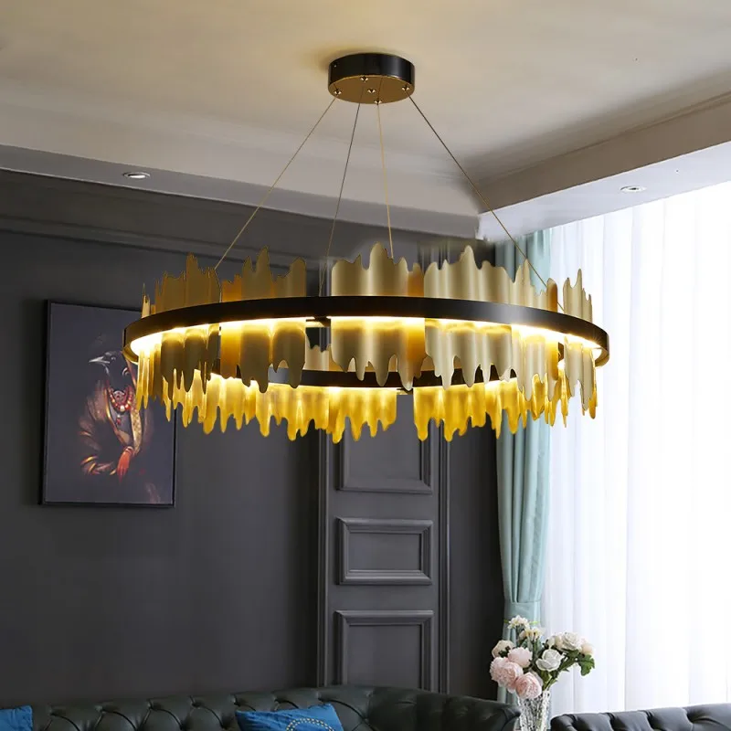 Modern Led Chandelier For Living Room Round Hanging Lamp Luxury Home Decoration Light Fixtures Dining Room Bedroom Led Lighting