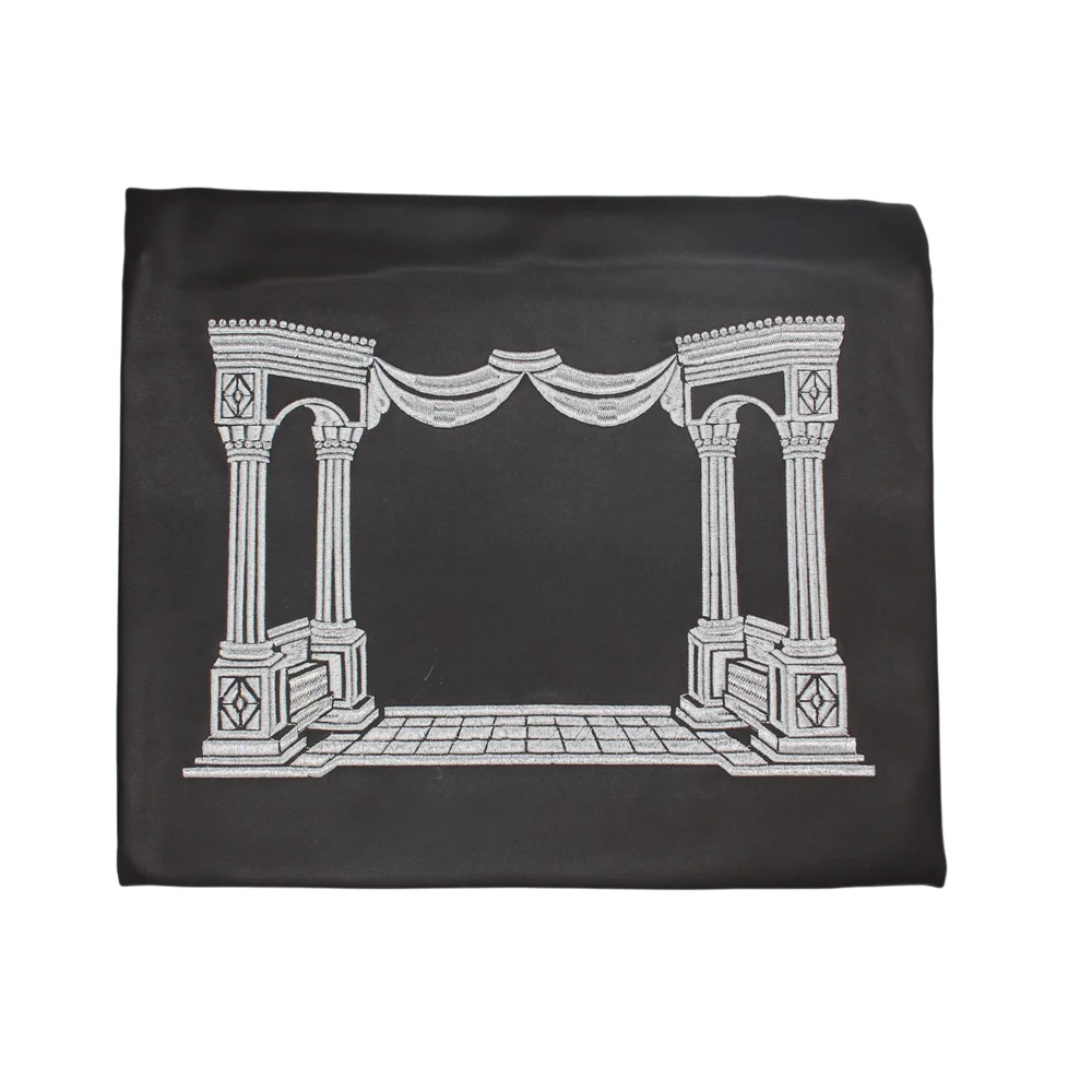 Judaica Tallit Bag Tefillin For Jewish Prayer Shawl House Design Zippered Embroidered Leather Cover