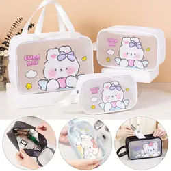 PVC Cartoon Cosmetic Bag Portable Swimming Beach Bag Large Capacity Makeup Bag Waterproof Transparent Toiletry Storage Bag
