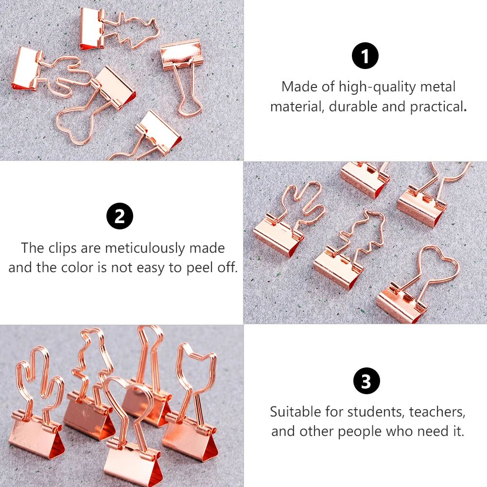 20 Pcs Financial Invoice Clips Metal Binder Paper Clamps Office Organizing Folder School Professional Lightweight