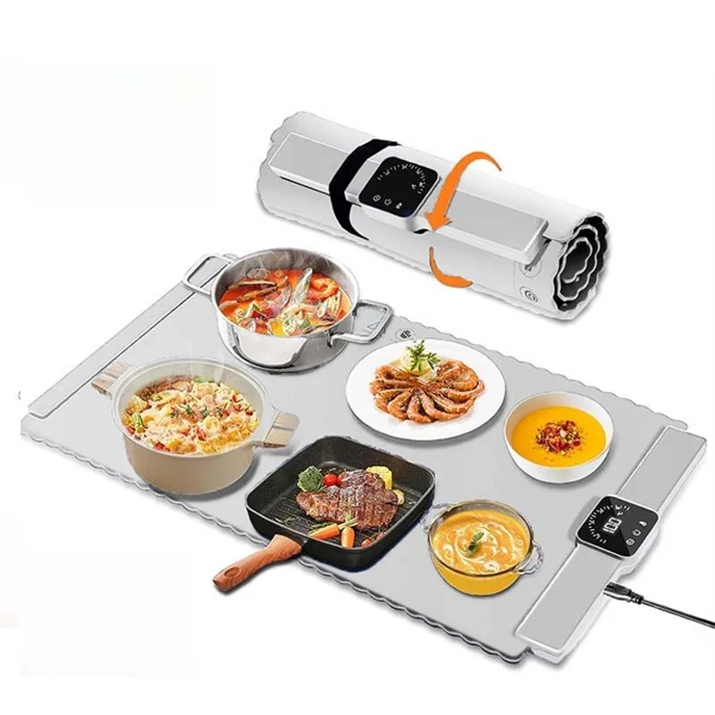 The new product can be rolled up silicone food heating mat home food warm cutting board flexible folding convenient table mat