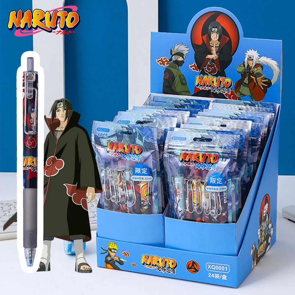 Naruto caneta esferográfica anime imprensa gel caneta para escrever cadernos menino menina 0.5mm caneta neutra escola material de escritório papelaria presente
