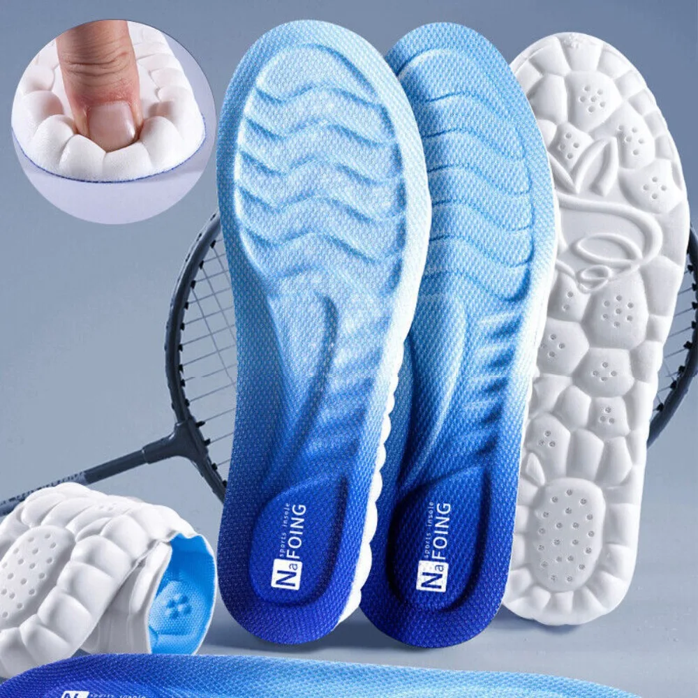 Soft PU 4D Insole Breathable Work Orthopedic Sports Insoles Foot Support Care Insoles Women