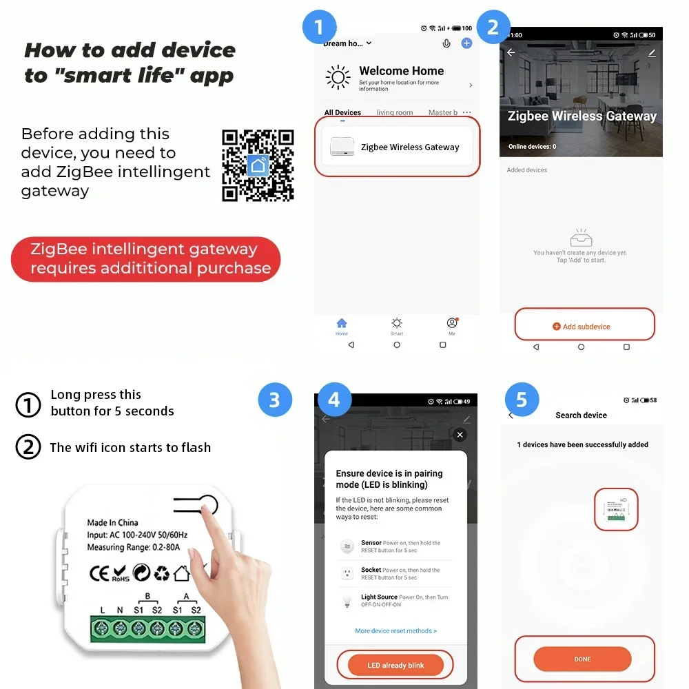 Tuya ZigBee Intelligent Energy Meter Solar PV Power Production 80A Consumption Bidirectional Monitoring Meter 2CT APP Control