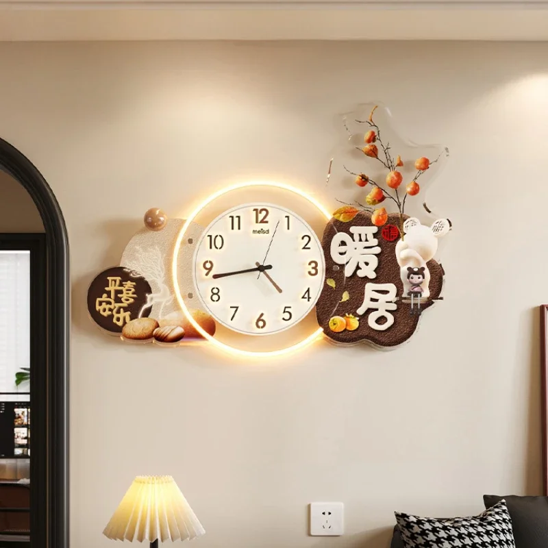 Led Living Room Wall Clocks Luxury Luminous Fashion Design Wall Watch Stylish Restaurant Digital Relogio De Parede Home Decor