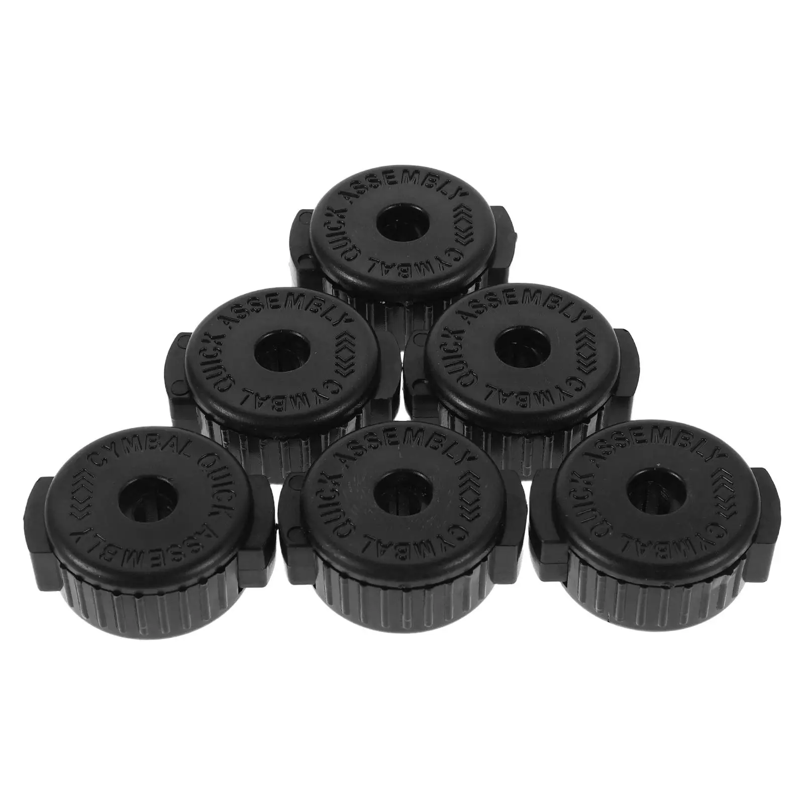 

6 Pcs Black Plastic Cymbal Caps Quick Release Drum Kit Accessories Durable Lightweight Hardware Stand Holder Clamp
