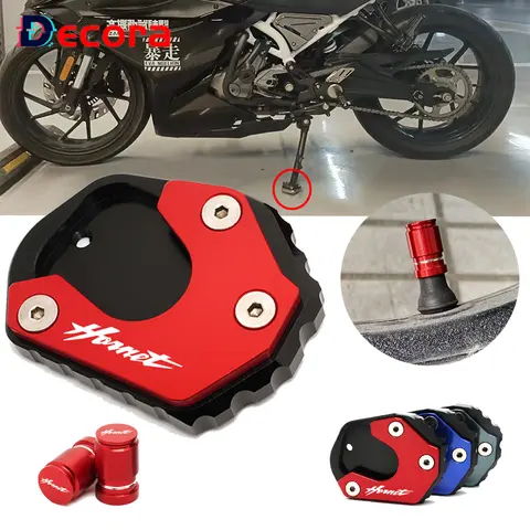 혼다 호넷 CB600F 2008-2013 CB900F 2002-2007 용 오토바이 CNC 킥 스탠드 풋 사이드 스탠드 확장 패드 지지판