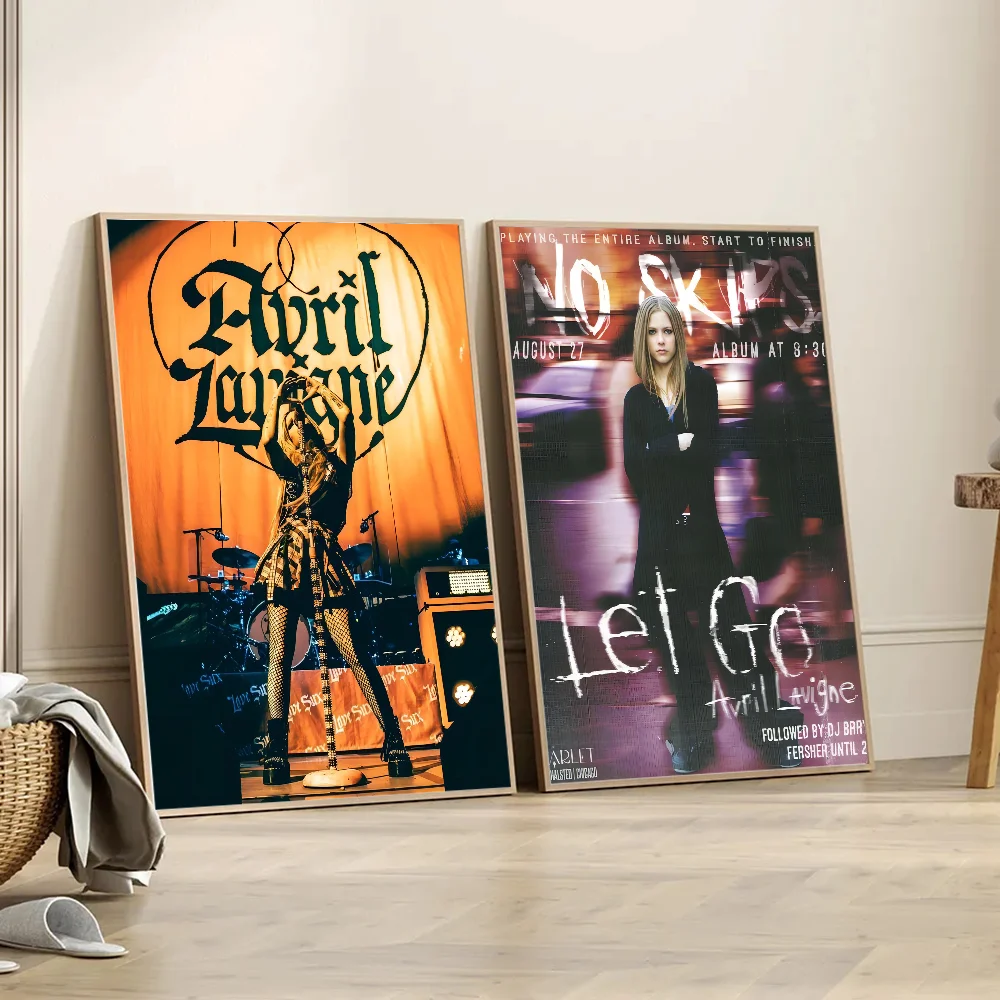 Star Singer Avril Lavigne Self-adhesive Art Poster Waterproof Paper Sticker Coffee House Bar Posters Wall Stickers