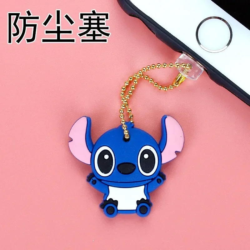 Disney Stitch Charging Port Dust Pendant Cartoon Anime Anti Dust Plugs Silicone Cellphone USB Type C Charging Port Dust Cover